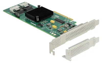 Imagen del producto de Tarjeta PCI Express x8 de Delock con 8 puertos SATA y cable de conexión