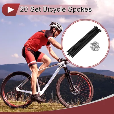 Produktbild von 20 Set 12G Fahrradspeichen 183mm Fahrradspeichen Kohlenstoffstahl Schwarz