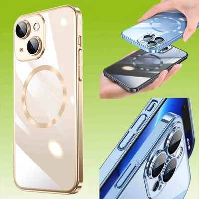 Produktbild von Für iPhone 13 Electroplating TPU Silikon Etuis Handy Hülle Transparent Gold