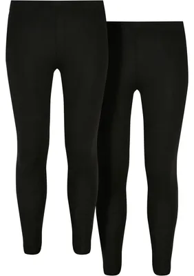 Produktbild von Urban Classics - Leggings 2er-Pack für Mädchen TN408 (158-164) (Schwarz)