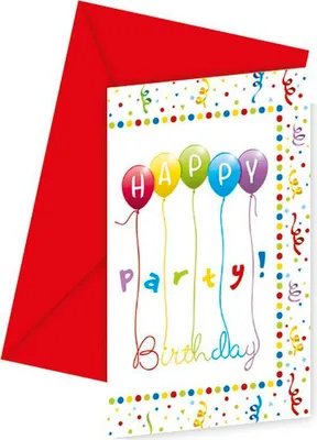 Produktbild von Procos 81847, Geburtstag, Rot, Papier, 6 Stück(e), 95 mm, 145 mm