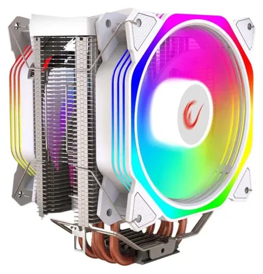 Produktbild von CPU-Kühler Rampage Octagon C60-White, LGA1700/AM5, 1800 U/min, 2x 120mm ARGB PWM