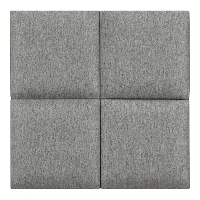 Produktbild von Wandkissen ‘Carpino’ Polsterpaneel 4er Set Textil 30 x 30 cm Hellgrau