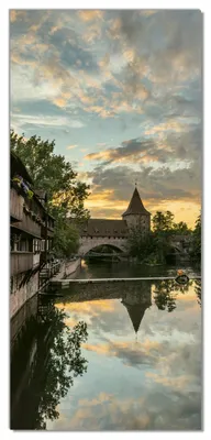 Produktbild von Türtapete Türposter Stadtkern bei Sonnenuntergang - Größe: 93 x 205 cm