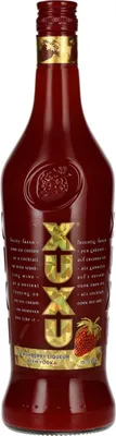 A bottle of XUXU Strawberry Liqueur with Vodka.