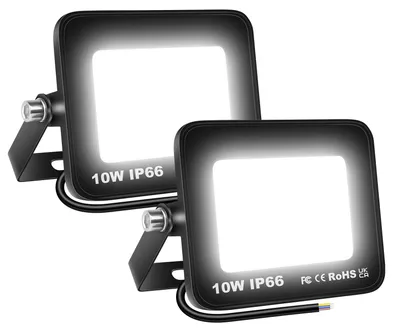 2er-Pack 10 W LED-Außenstrahler, 1000 lm, IP66, 6000 K