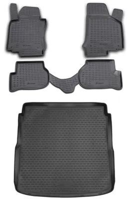 Gummi Kofferraumwanne + Fußmatten Set für VW Golf 5 + 6 Variant, Bj. 2007-2013