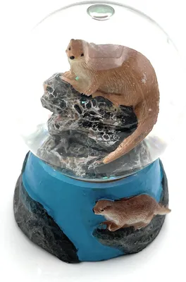 Produktbild von Onwomania Otter Fischotter Höhe 6,5cm Schneekugel Glitzerkugel Kugel schütteln mehrfarbig