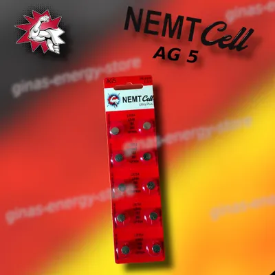 Produktbild von 10 AG5 NEMT Cell Knopfzellen Knopfbatterien Uhrenbatterien LR754, LR48, 193, 393 1,5V