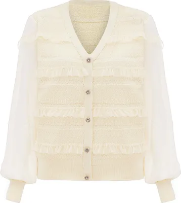 Produktbild von carato damen strickjacke - wollweiss, XS/S