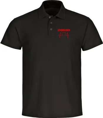 Produktbild von multifanshop Poloshirt - Leverkusen - Herzschlag, schwarz, Größe XL