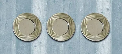 Set von 3 runden Wandspiegeln, gold, je ca. 25 cm
