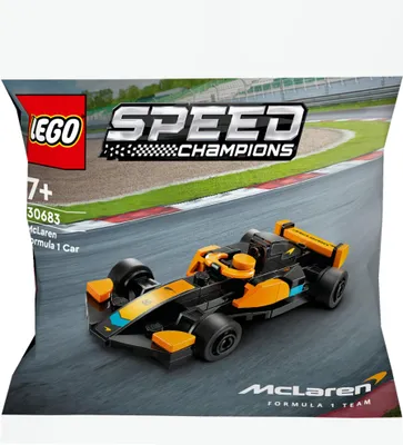 A LEGO Speed Champions McLaren Formula 1 car set packaging.