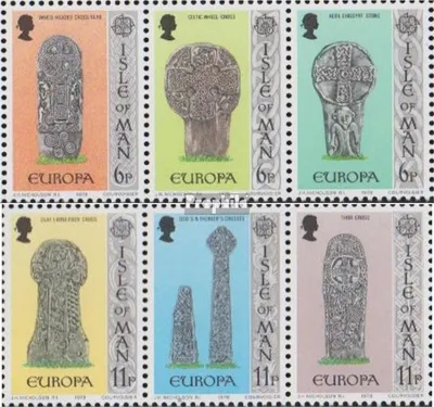 Produktbild von Briefmarken GB - Isle of Man 1978 Mi 122-127 Dreierstreifen (kompl.Ausg.) postfrisch Baudenkmäler