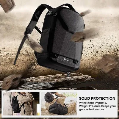 Produktbild von Fotorucksack mit Laptopfach, X-Cross-Straps und EVA-Hartschale, 31x14x42 cm