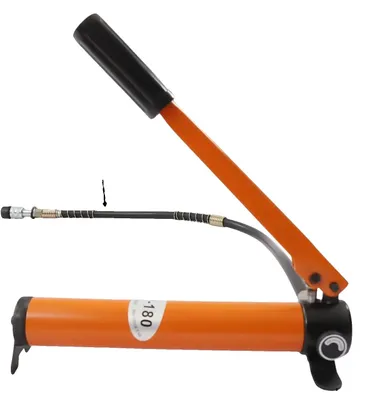 Imagen del producto de Bomba hidráulica manual, diseño portátil, alta capacidad de presión, color naranja