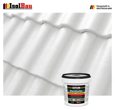 Produktbild von Isolbau Dachfarbe Weiss 1,5 kg Sockelfarbe Fassadenfarbe Dachbeschichtung RAL Farbe