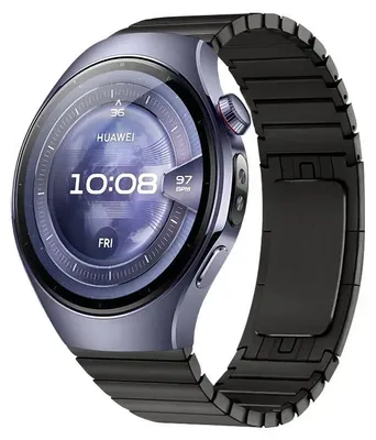 Immagine prodotto di Bracciale per smartwatch - Bracciale in metallo - 22 mm - Acciaio inossidabile - 18 cm - Chiusura in metallo - Compatibile con GT5/GT5 Pro/GT4/Watch 4/4 Pro/Watch 5, 46 mm - Grigio scuro