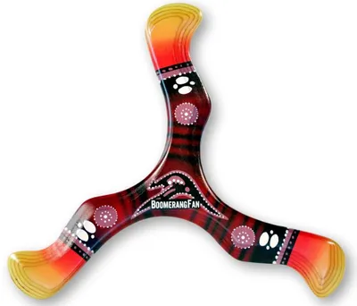 Zdjęcie produktu dla Bumerang Fan drewniany bumerang lewy 3-skrzydłowy czerwony 26cm 25m zabawka