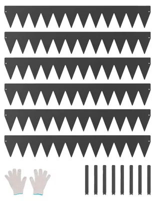 Imagen del producto de VEVOR, borde para jardín, paquete de 6 unidades, 1016 x 152,4 x 1,5 mm, borde de metal para macizos de flores, flexible, ideal para delimitar jardines, fácil de instalar, separador para macizos de flores, caminos de jardín, color