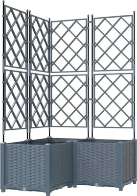 Produktbild von vidaXL Garten-Pflanzgefäß 3 Stk. Hellgrau 80 x 80 x 143 cm PP