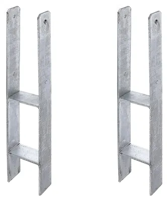 Zdjęcie produktu dla Alberts 2 x wsporniki słupków H, 101x600 mm, grubość materiału 6 mm, głębokość 60 mm, ocynkowane ogniowo