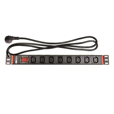 Immagine prodotto di Prese multiple IEC C13 a 8 vie, 19 pollici, 1U – PDU in alluminio da 16 A