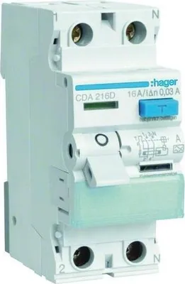 Produktbild von Hager RCD 2P 6kA 16A 30mA Typ A CDA216D