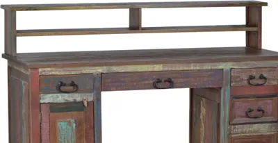 Produktbild von MiaMöbel Schreibtisch Cancun 140x25x20 cm Shabby Chic Massivholz Pinie Bunt