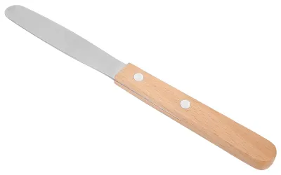 Obrázek produktu pro Špachtle na čištění zubů z nerezové oceli, dřevěná rukojeť, příslušenství pro míchání a míchání