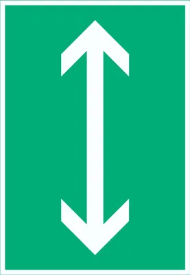 Produktbild von Richtungspfeil hoch runter Schild hochkant weiss grün Pfeil A0 (841x1189mm)