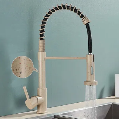 Immagine prodotto di Rubinetto da cucina - Doccetta estraibile - 2 tipi di getto - Miscelatore caldo/freddo monocomando - Orientabile a 360° - Acciaio inossidabile, valvola in Vetroceramica - Nero opaco