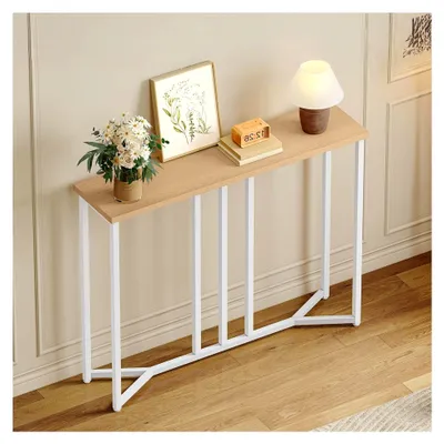 Produktbild von Schmaler Konsolentisch, 20 x 80 x 80 cm, Weiss, Beistelltisch, Flurtisch, Sofatisch