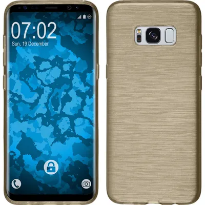 Produktbild von PhoneNatic Case kompatibel mit Samsung Galaxy S8 - gold Silikon Hülle brushed + flexible Folie
