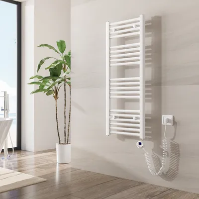 Produktbild von Heilmetz Badheizkörper Elektrisch 100 x 40 cm 300W Handtuchwärmer  Handtuchheizkörper Heizkörper Handtuchtrockner Weiß