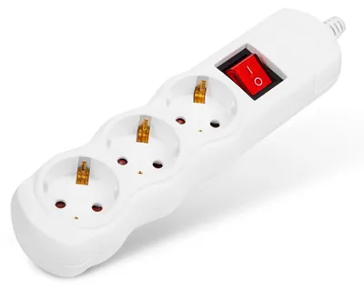 Image de Multiprise à 3 prises – À monter soi-même, sans câble – Avec interrupteur – Sécurité enfants – 250 V • 16 A – Blanc [20221RE]