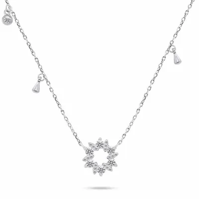 Image de Beau collier en argent avec zircones NCL92W