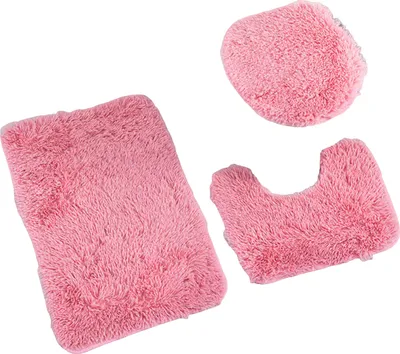 Produktbild von 3-teiliges Badezimmerteppich- und Badematten-Set, ultraweich, rutschfest, trocknet schnell, hautfreundlich, saugfähig, s Dusch- und Badematten-Set
