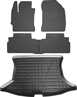 Immagine prodotto di Set di tappetini e rivestimenti per il bagagliaio per Toyota Verso AR20 2009-2018 in gomma nera 5x
