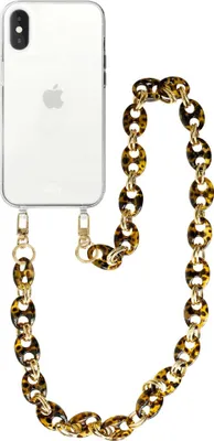 Produktbild von Marble Brown Transparant Cord Hülle - Long Cord  - Kompatibel mit iPhone X/XS