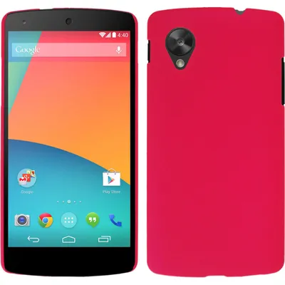 Produktbild von PhoneNatic Case kompatibel mit Google Nexus 5 - Hülle pink gummiert Hard-case + 2 Schutzfolien