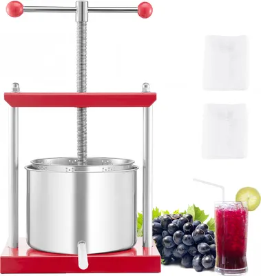 Obrázek produktu pro VEVOR lis na ovoce, mlýn na ovoce, mlýn na jablka (6 l), ruční odšťavňovač, lis na jablečný mošt, lis na hrozny, lis na olivový olej s T-rukojetí pro domácí kuchyni