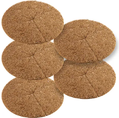 Produktbild von NUGATI Kokos-Mulchscheibe Kübelabdeckung Winterschutz für Topfpflanzen/Pflanzenschutzmatte/Unkrautschutzmatte, Kokosdisk (30cm - 5 Stück)