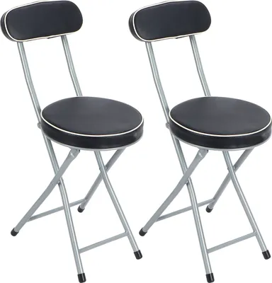 Produktbild von 2PCS Gepolsterter Klapphocker Multifunktionaler faltbarer gepolsterter Stuhl für das Home Office