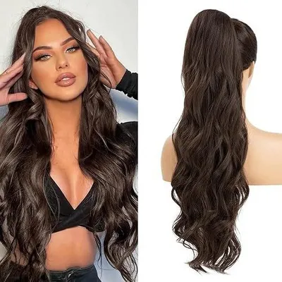Zdjęcie produktu dla Przedłużenie włosów kucyk 65 cm falowany syntetyczny dla kobiet (#6)