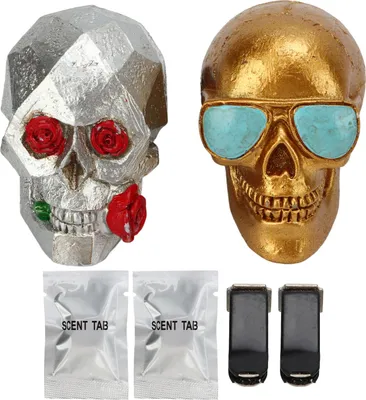 Zdjęcie produktu dla Odświeżacz powietrza do samochodu w kształcie czaszki, wylot powietrza, żywica, róża, dyfuzor zapachowy, ozdoba, dekoracja na Halloween, prezent