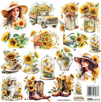 Obrázok produktu pre Nálepky - ScrapLove - Slnečnice 2