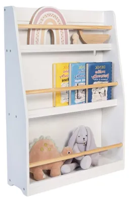Produktbild von Kinderregal GINGER HOME, Organizer aus Holz für Bücher und Spielzeug, Farbe: Weiß, für das gemütliche Kinderzimmer