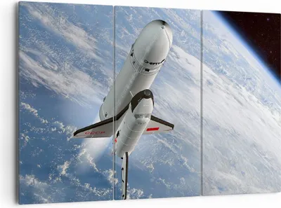 Produktbild von Bild auf Leinwand - Leinwandbild - Himmel Rakete Kosmos Planet - 165x110cm - Wand Bild - Wanddeko - Leinwanddruck - Bilder - Kunstdruck - Wanddekoration - Leinwand bilder - Wandkunst - CE165x110-0496