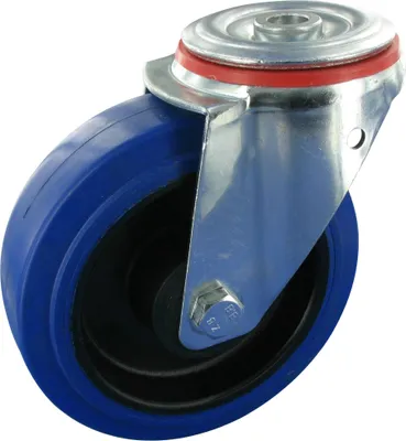 Produktbild von Lenkrolle ohne Feststeller Rad 125mm Elastic-Gummi Rollenlager Tragfähigkeit:200KG